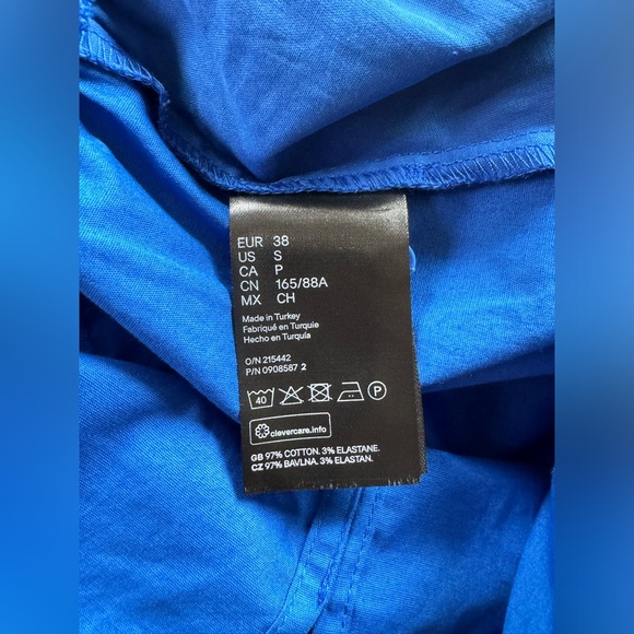 H&M Flounce-Trimmed Romper - Bright Blue - Picture 9 of 13